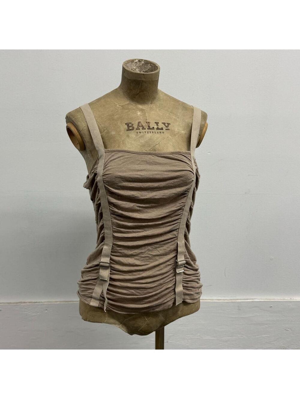 Vintage Adolfo Dominguez Ruched Suspender Strap Top Archival
